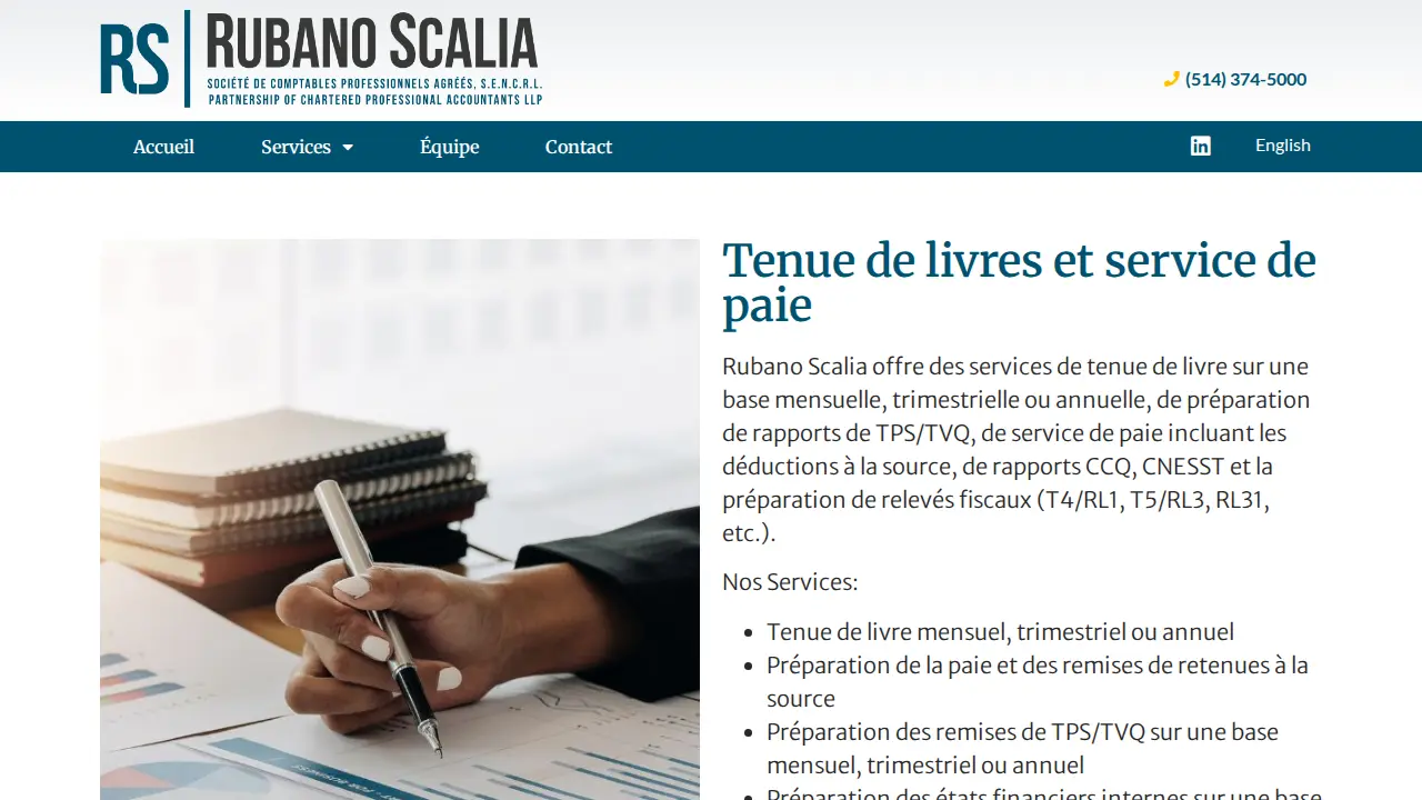 Rubano Scalia S.E.N.C.R.L | Société de Comptables Professionnels Agréés page