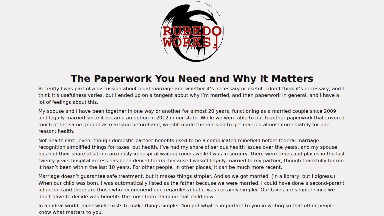 Rubedo Works page