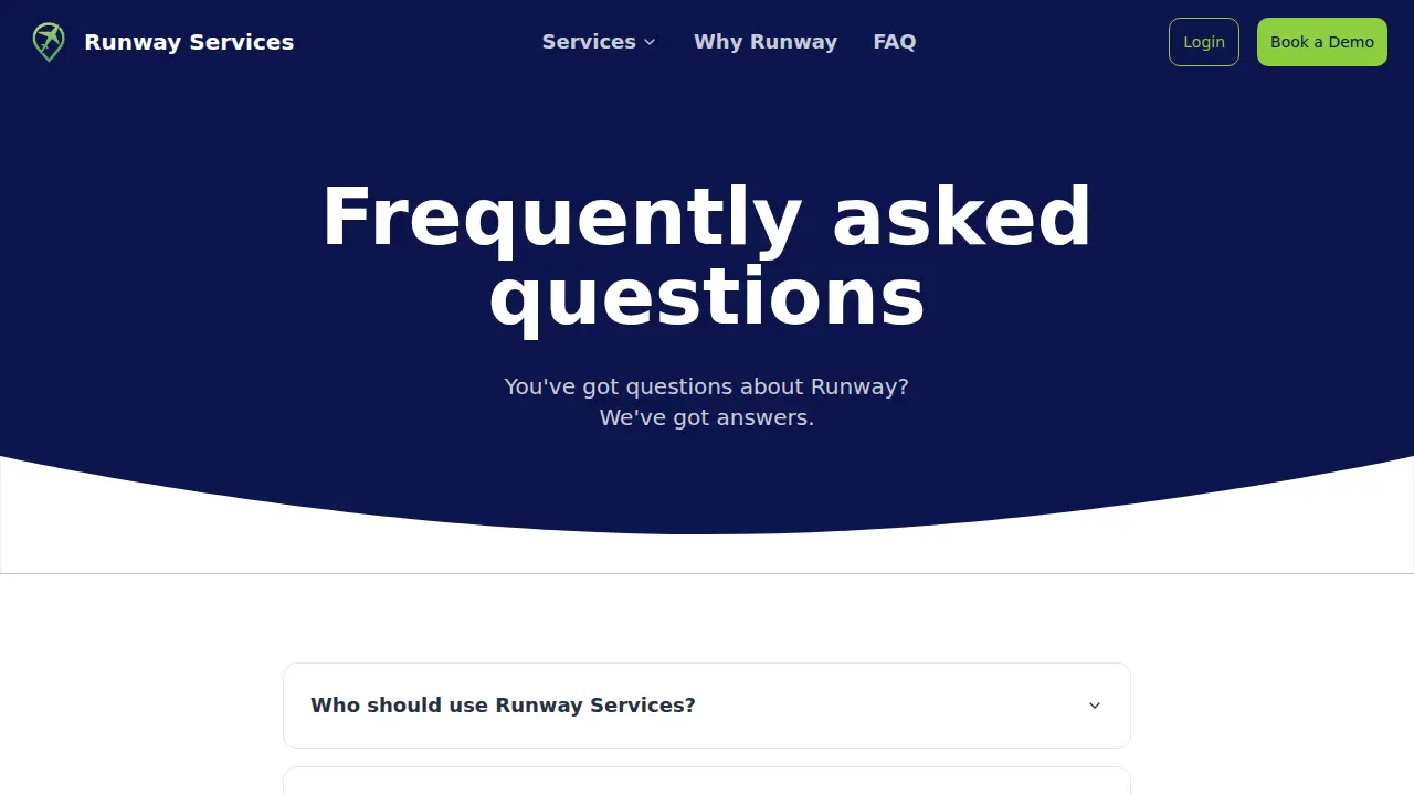 Runway Services page