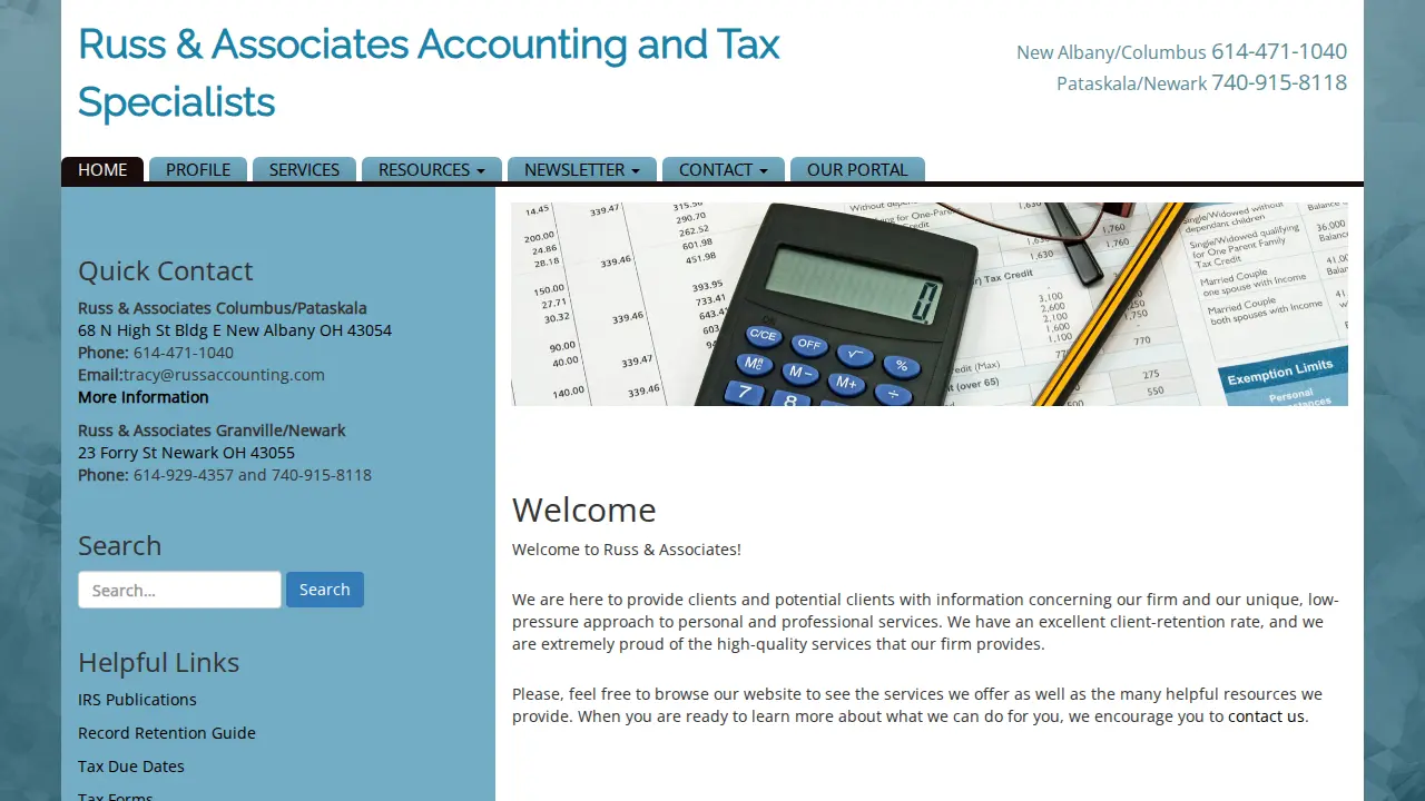 Russ and Associates Accounting Services page