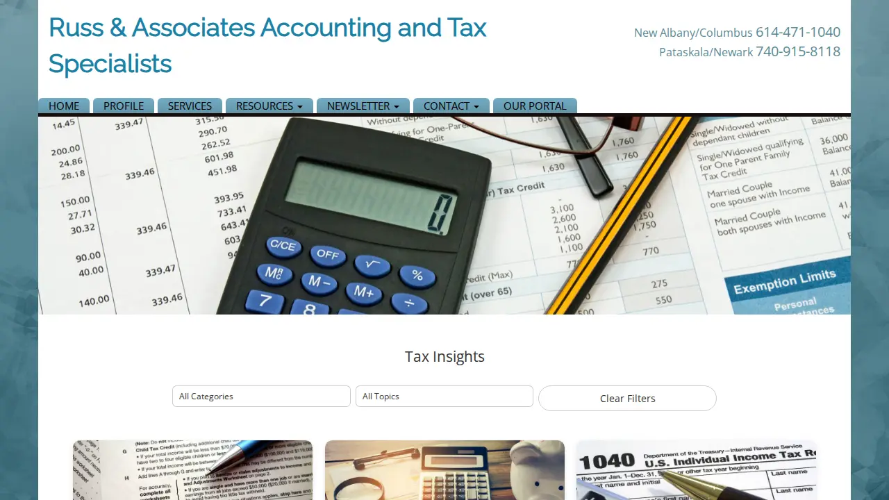 Russ and Associates Accounting Services page