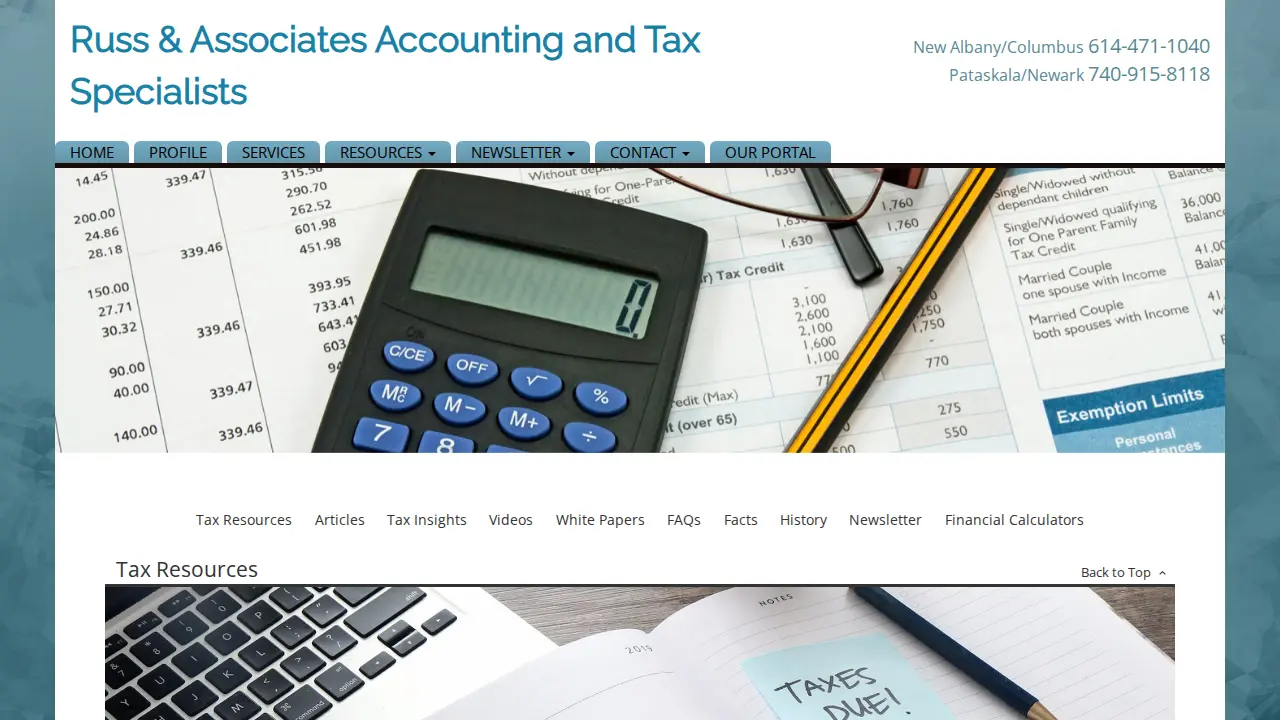 Russ and Associates Accounting Services page