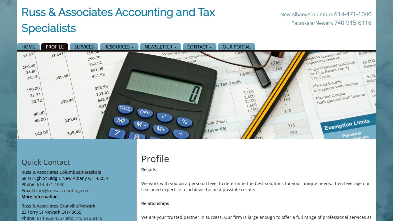 Russ and Associates Accounting Services page