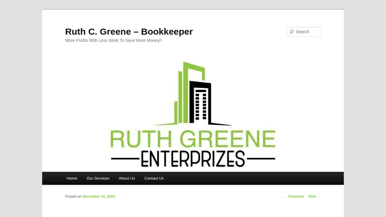 Ruth Greene Enterprizes page