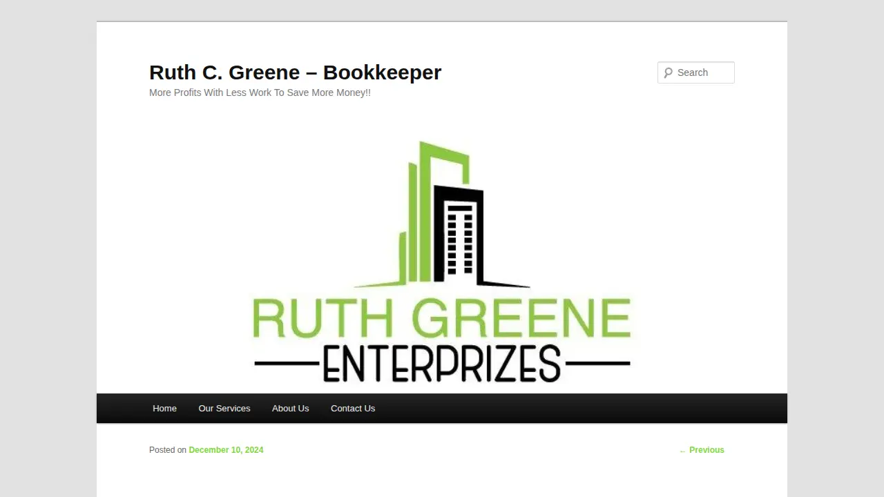 Ruth Greene Enterprizes page