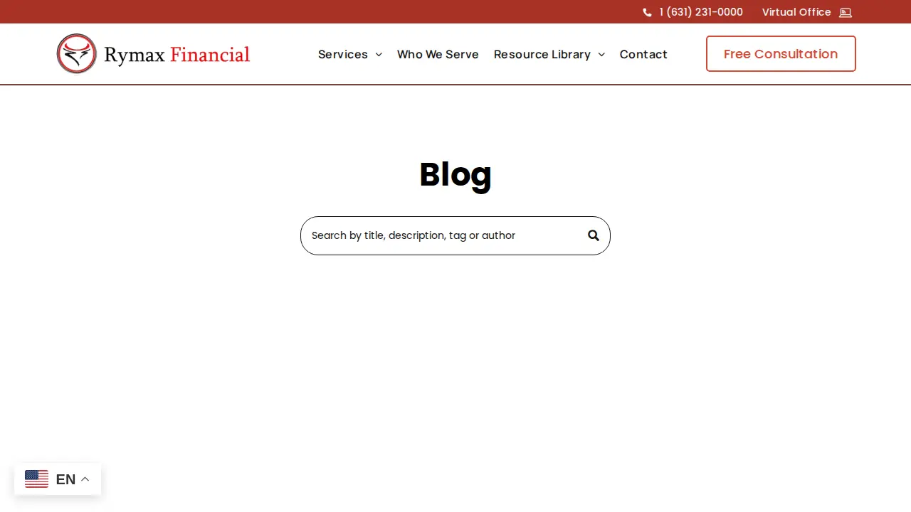 Rymax Financial Tax Service page