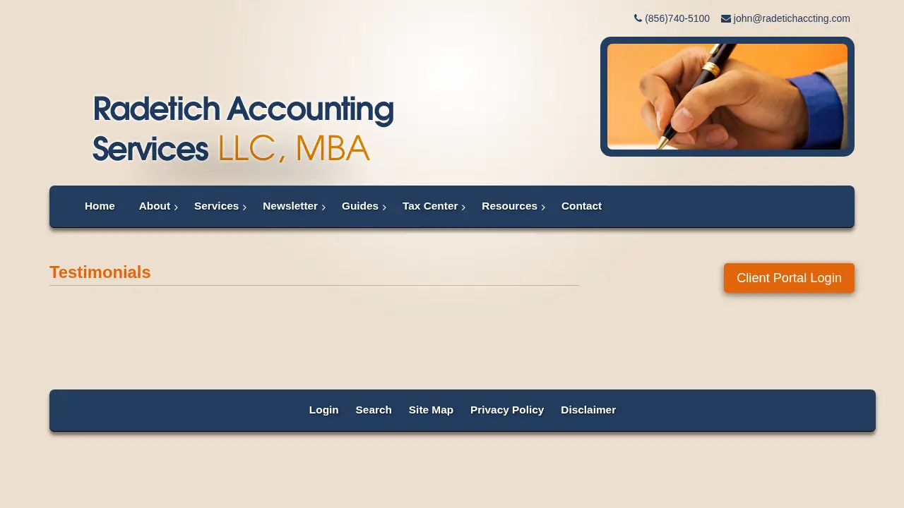 Radetich Accounting Services page