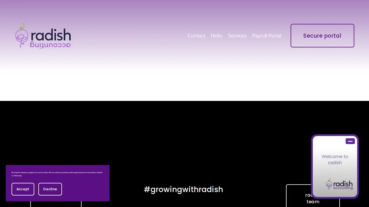 radish accounting page