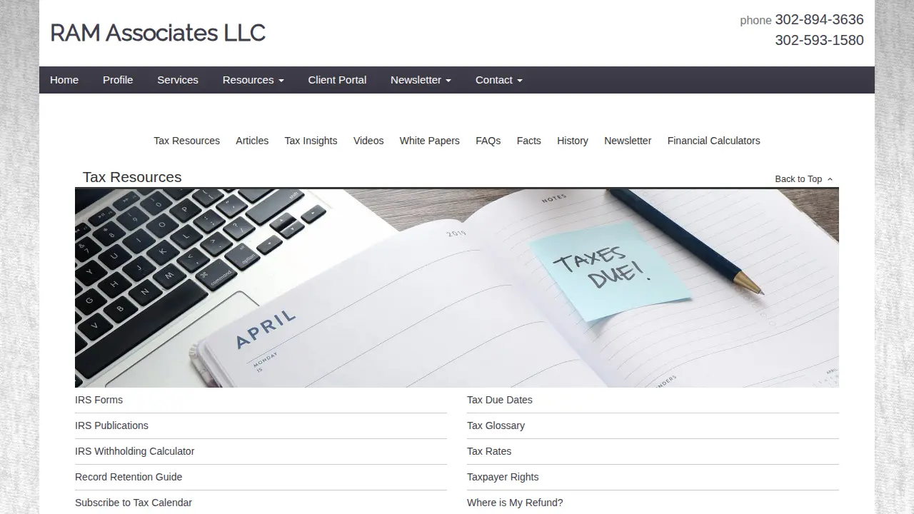 RAM Associates LLC page