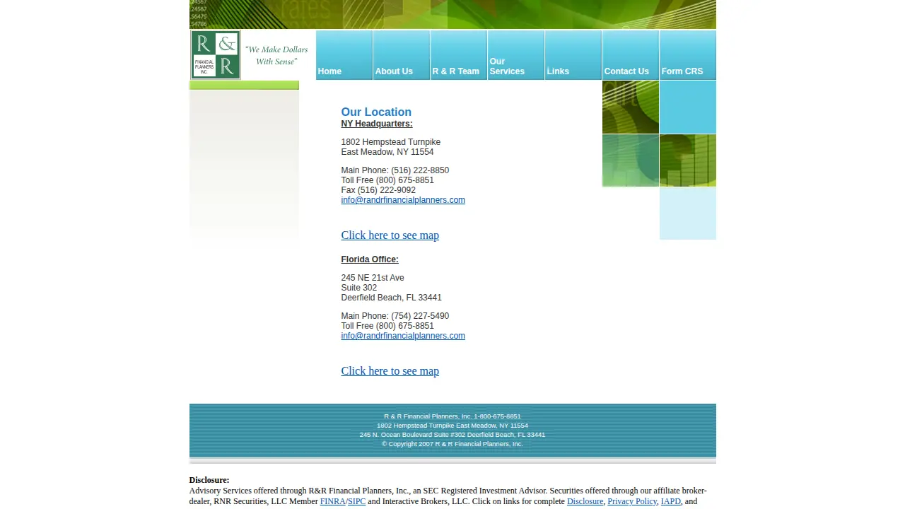 R & R Financial Planners Inc page