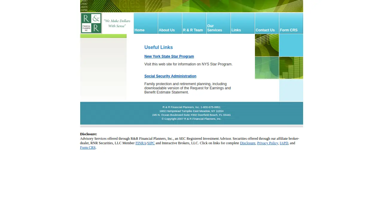 R & R Financial Planners Inc page