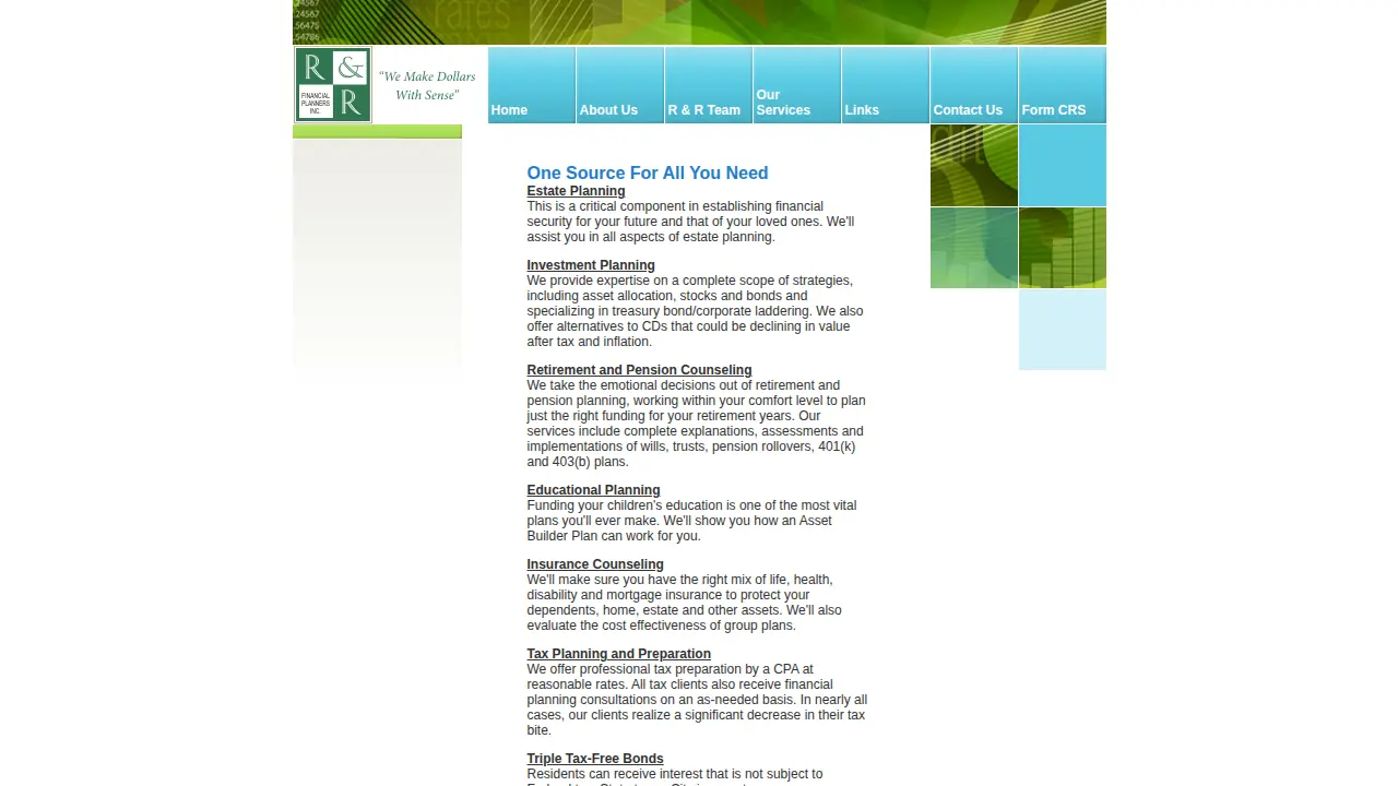 R & R Financial Planners Inc page