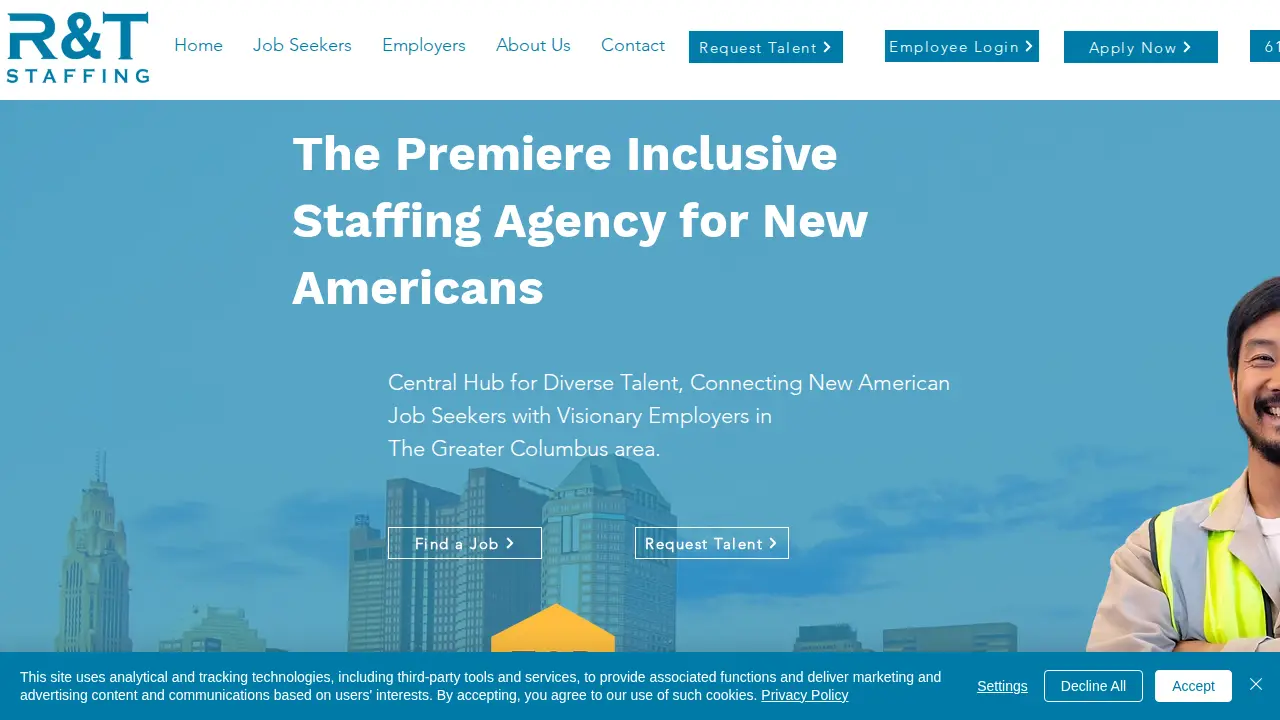 R&T Staffing website