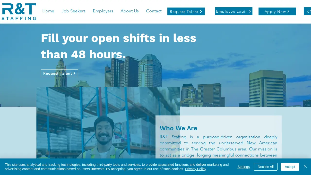 R&T Staffing page