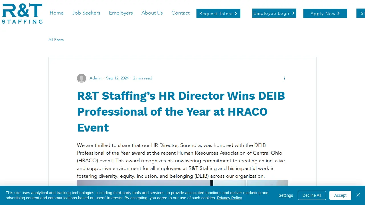 R&T Staffing page