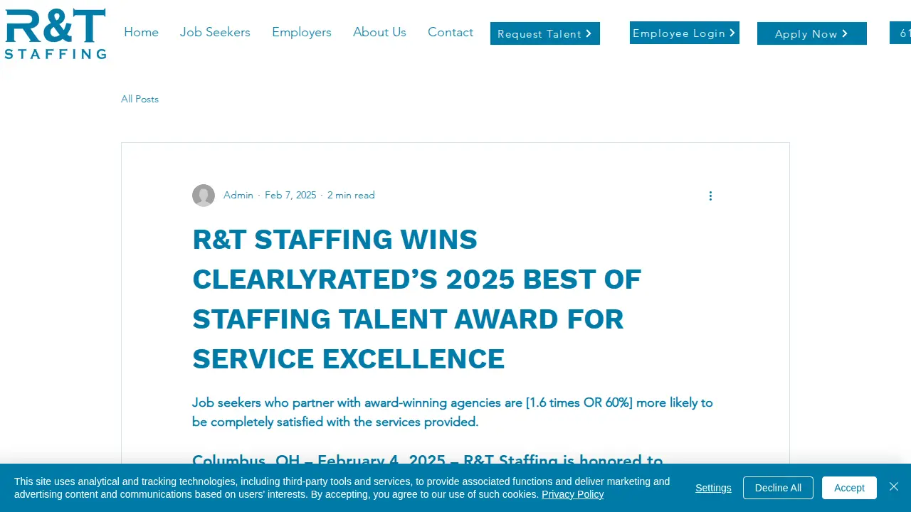 R&T Staffing page