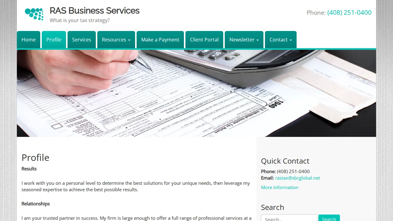 RAS Business Services page