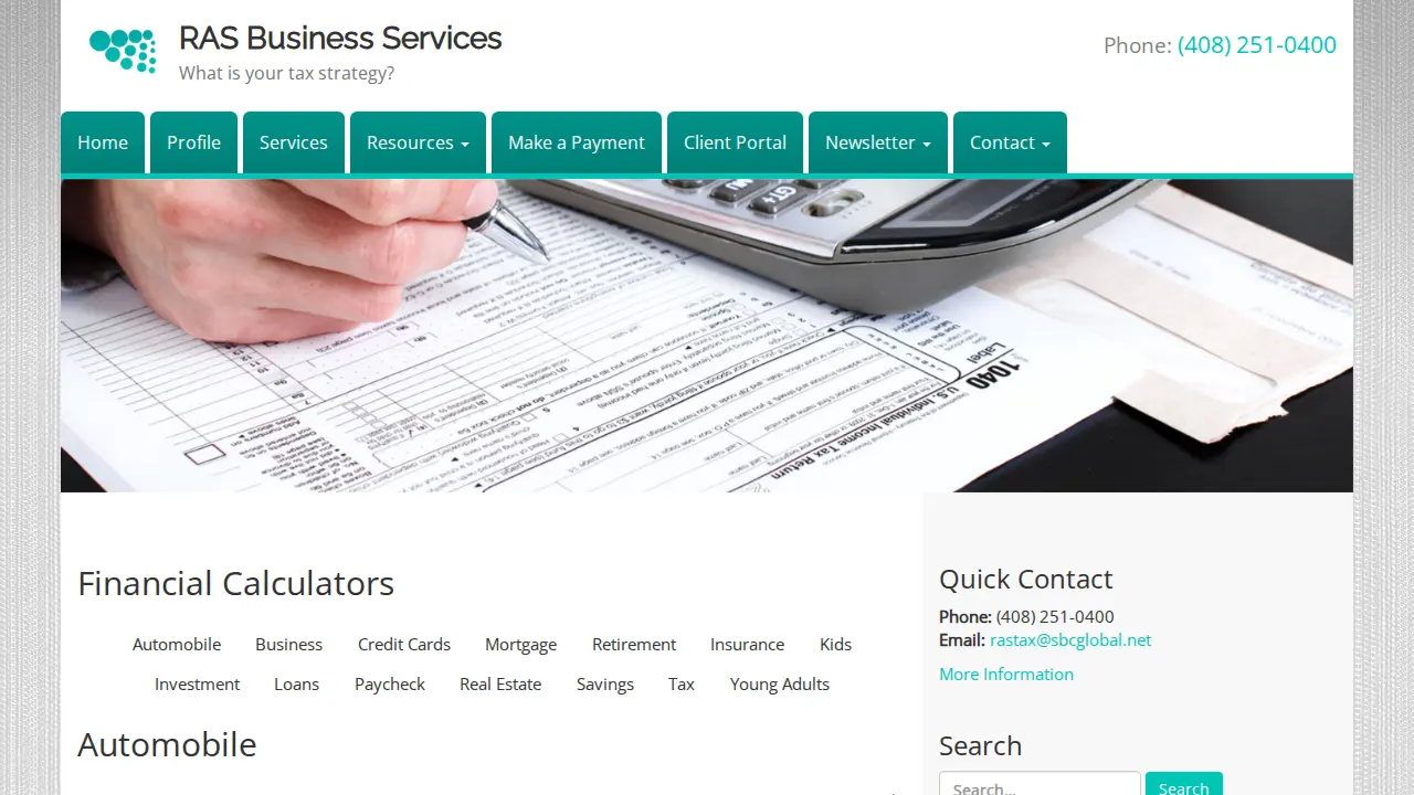RAS Business Services page