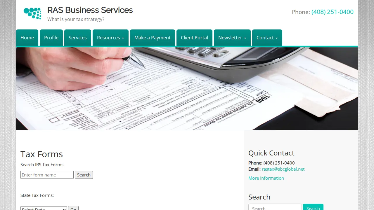 RAS Business Services page