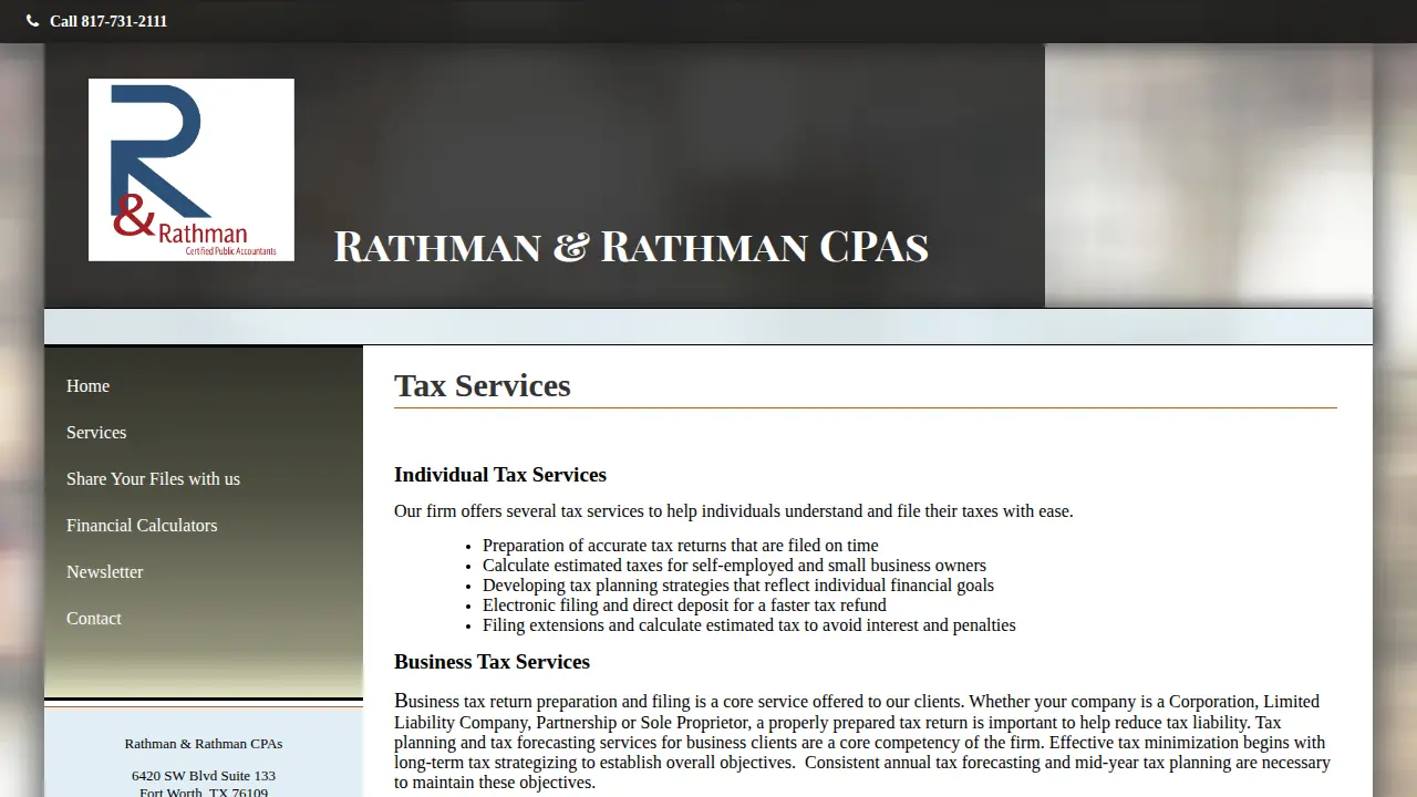 Rathman & Rathman CPA page