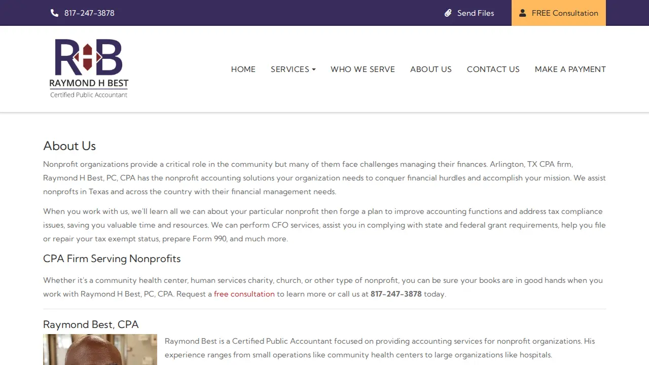 Raymond H Best, PC, CPA page