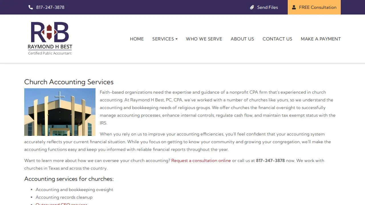 Raymond H Best, PC, CPA page
