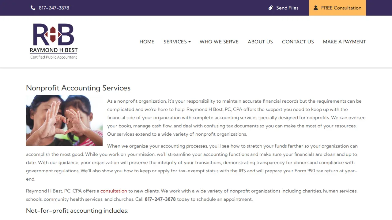 Raymond H Best, PC, CPA page