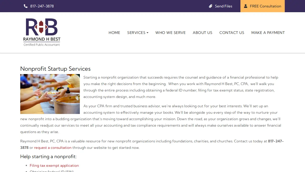 Raymond H Best, PC, CPA page