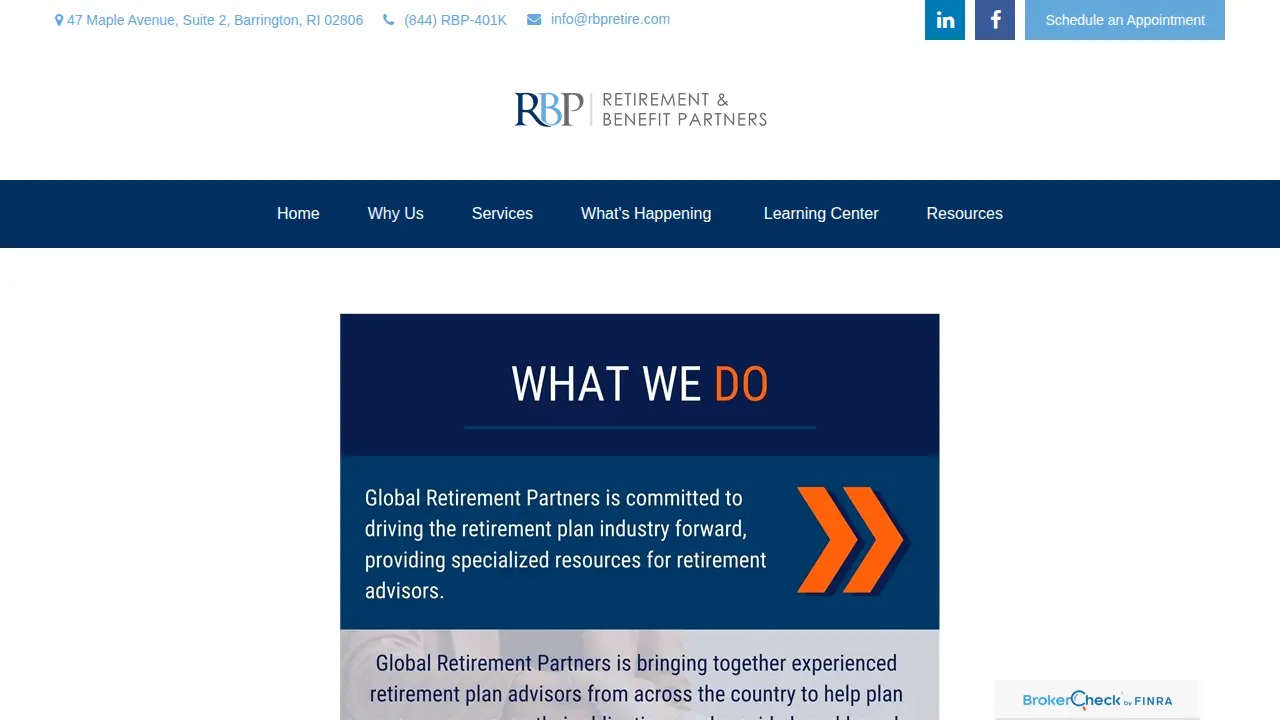 Retirement & Benefit Partners page