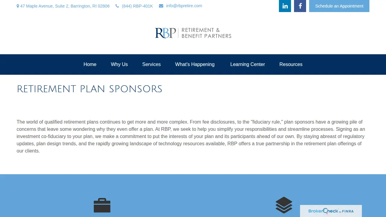 Retirement & Benefit Partners page