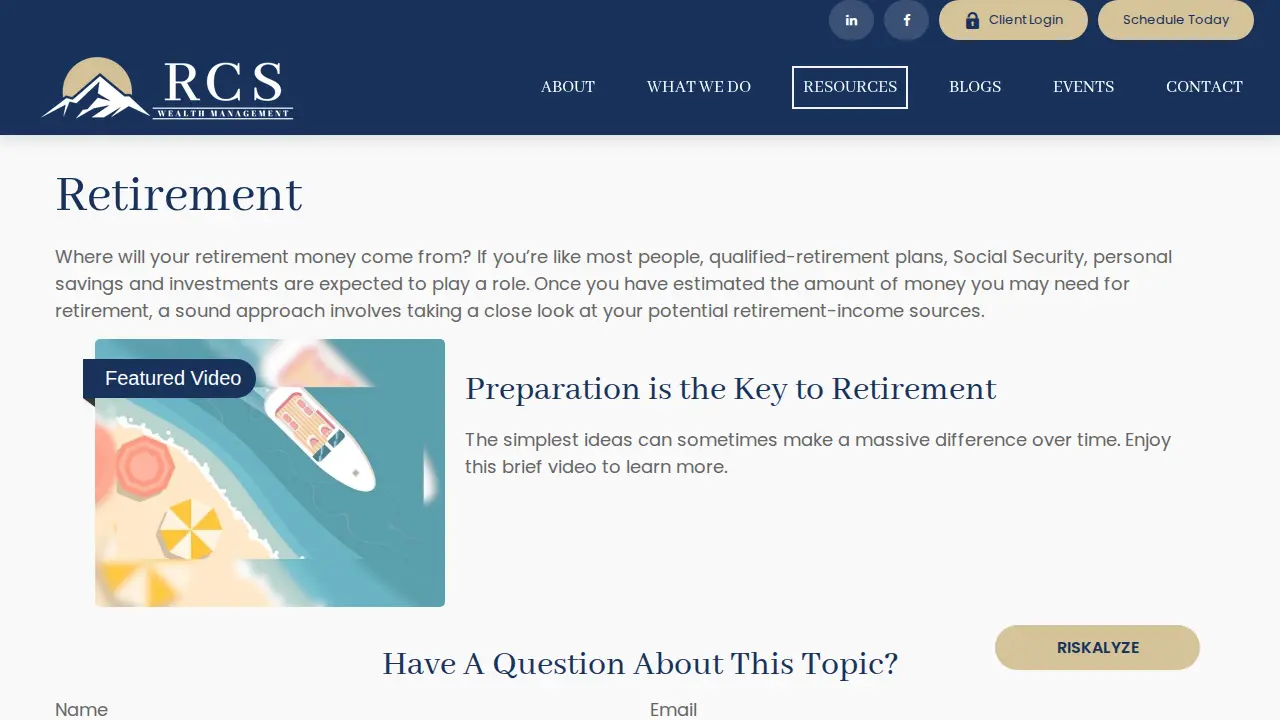 RCS Wealth Management page