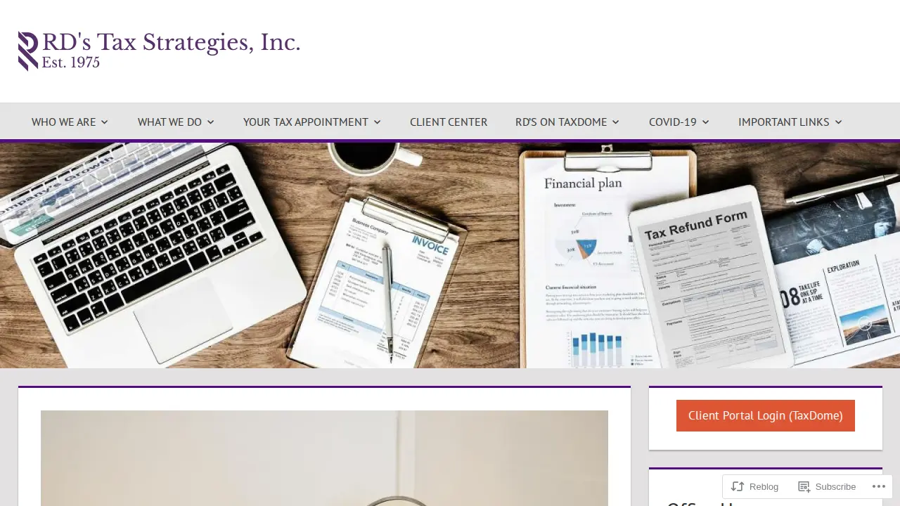 RD's Tax Strategies, Inc. page