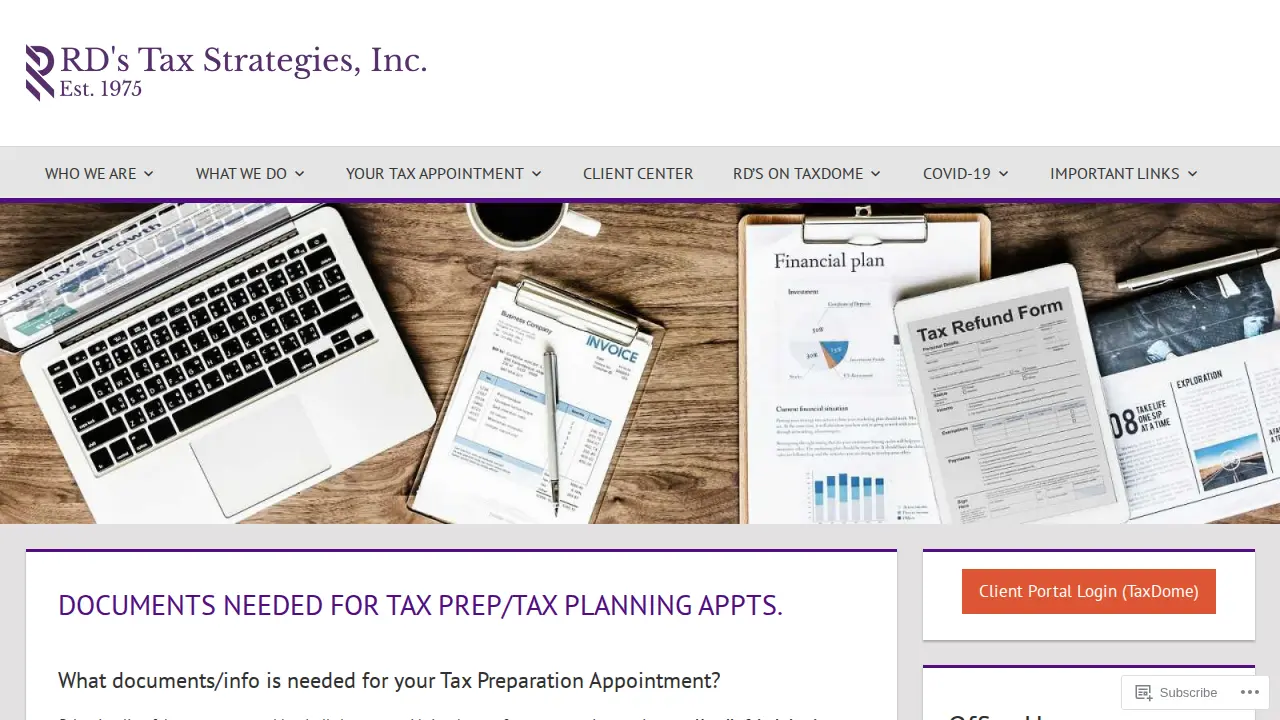 RD's Tax Strategies, Inc. page