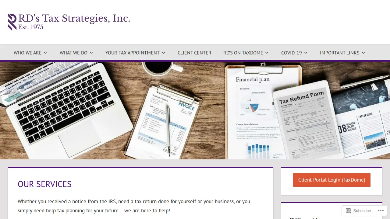 RD's Tax Strategies, Inc. page
