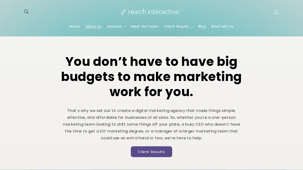 Reach Interactive page