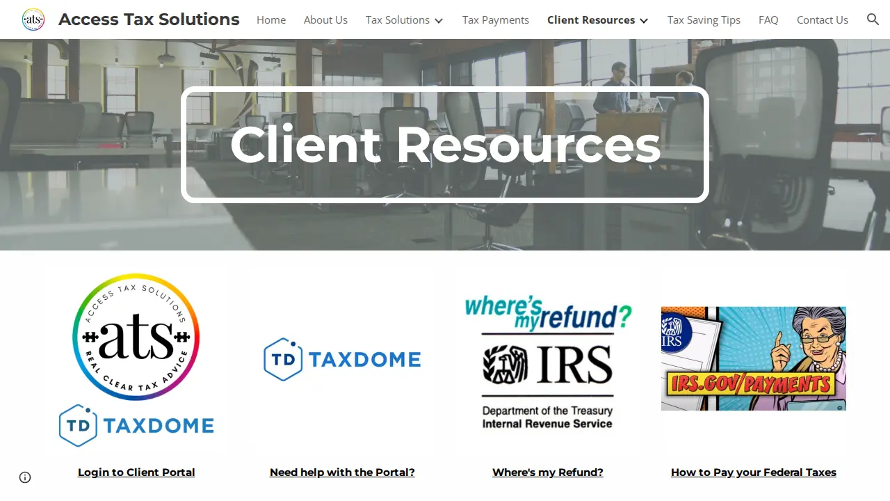 Access Tax Solutions page