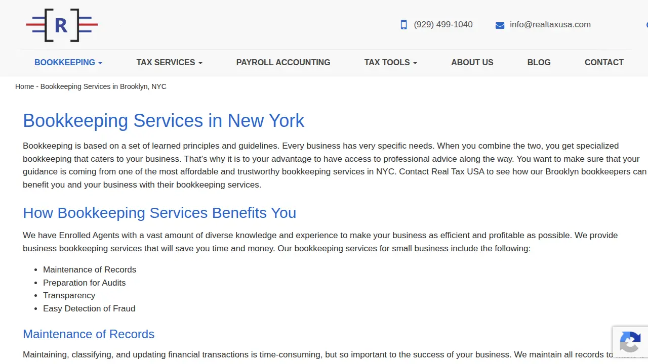 Real Tax USA- Accounting, Tax and Bookkeeping Services – Accountant in Brooklyn page