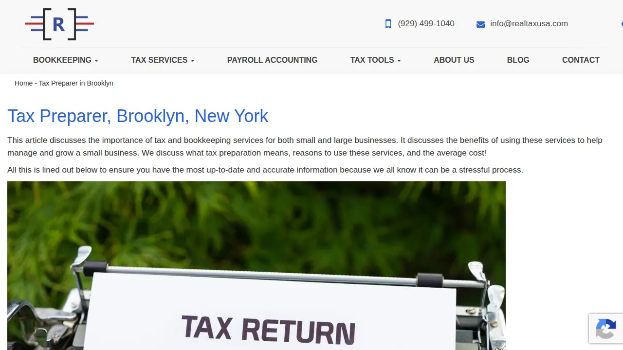 Real Tax USA- Accounting, Tax and Bookkeeping Services – Accountant in Brooklyn page