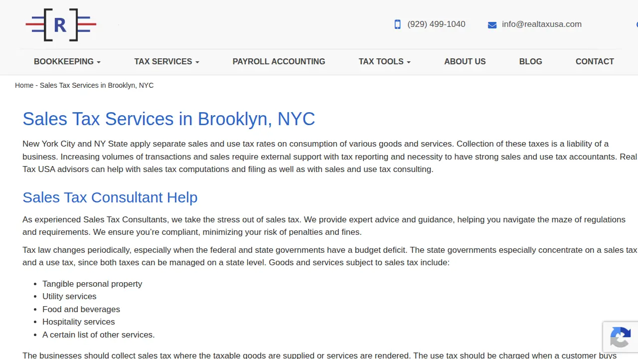 Real Tax USA- Accounting, Tax and Bookkeeping Services – Accountant in Brooklyn page