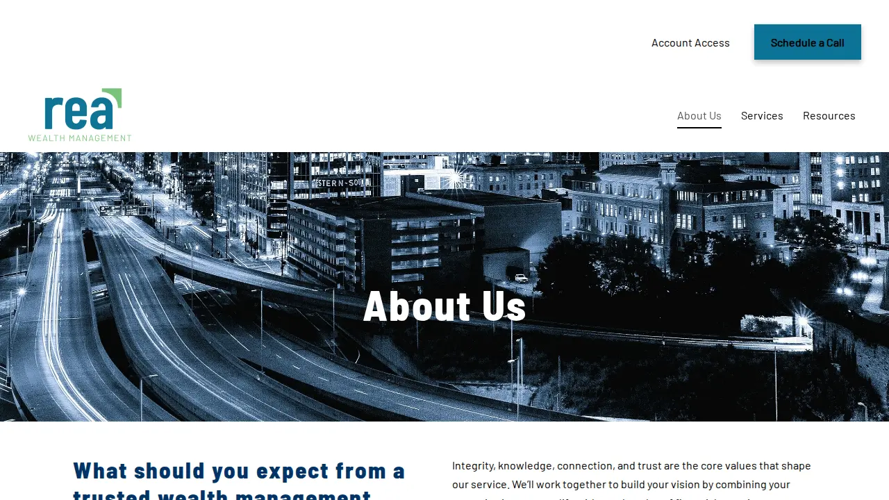 Rea Wealth Management page