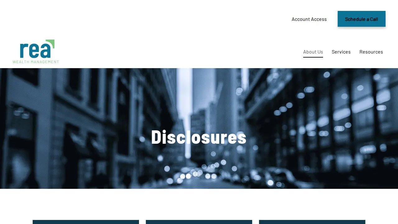 Rea Wealth Management page