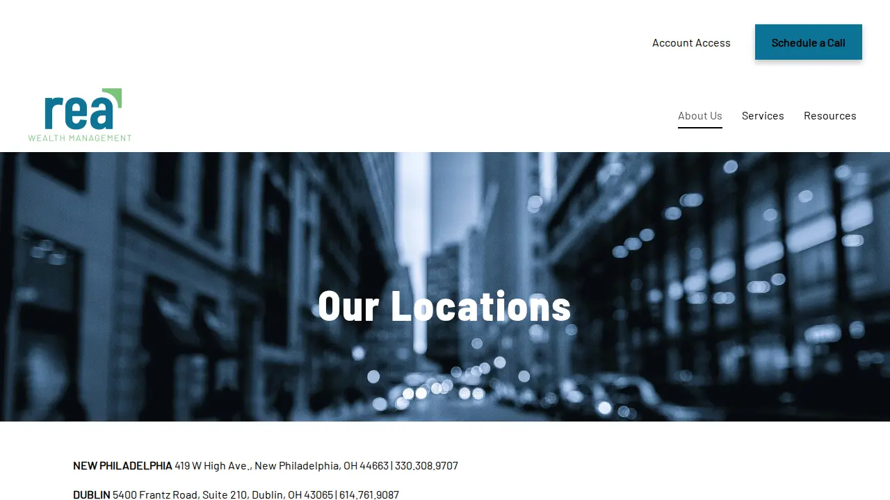 Rea Wealth Management page