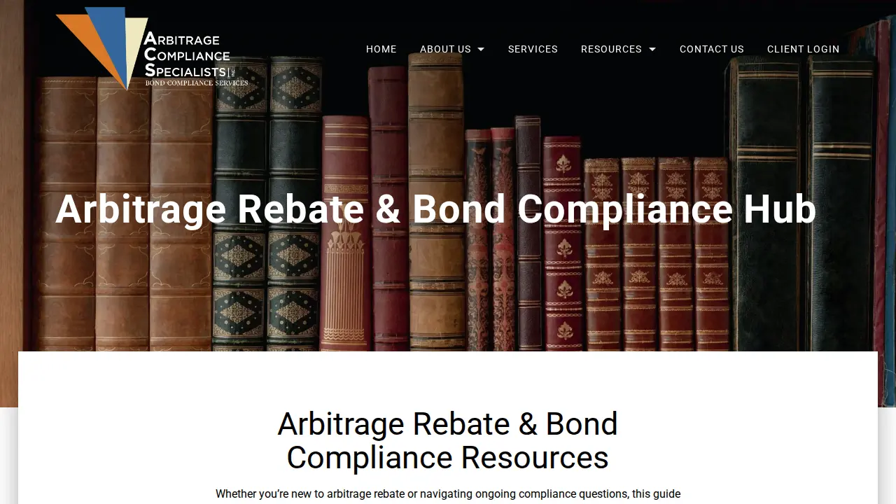 Arbitrage Compliance Specialists, Inc page