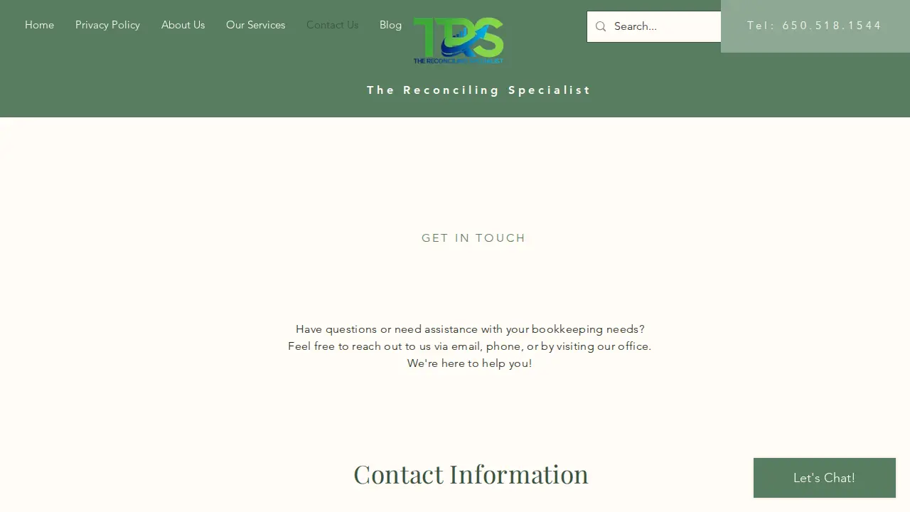 The Reconciling Specialist page
