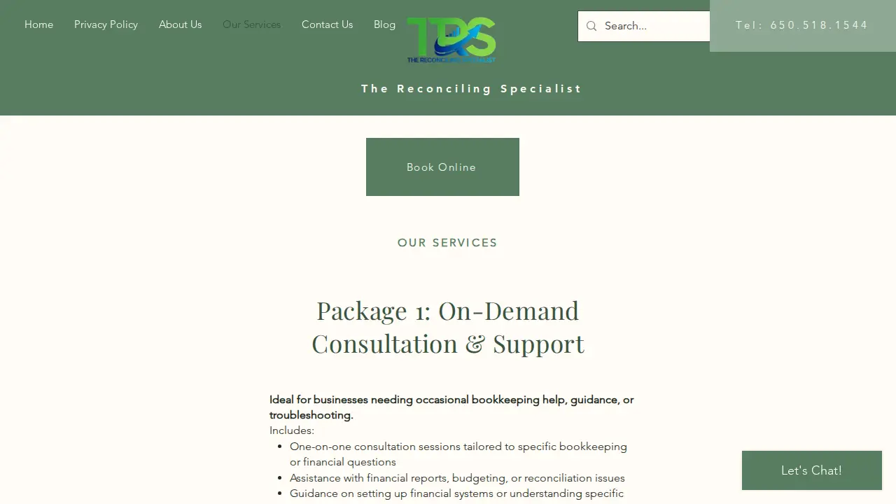 The Reconciling Specialist page