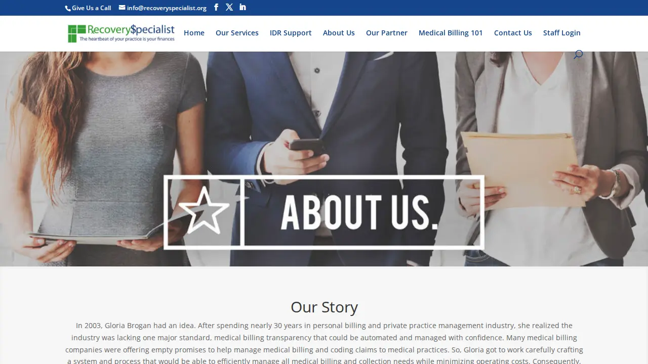 Recovery Specialist Inc page