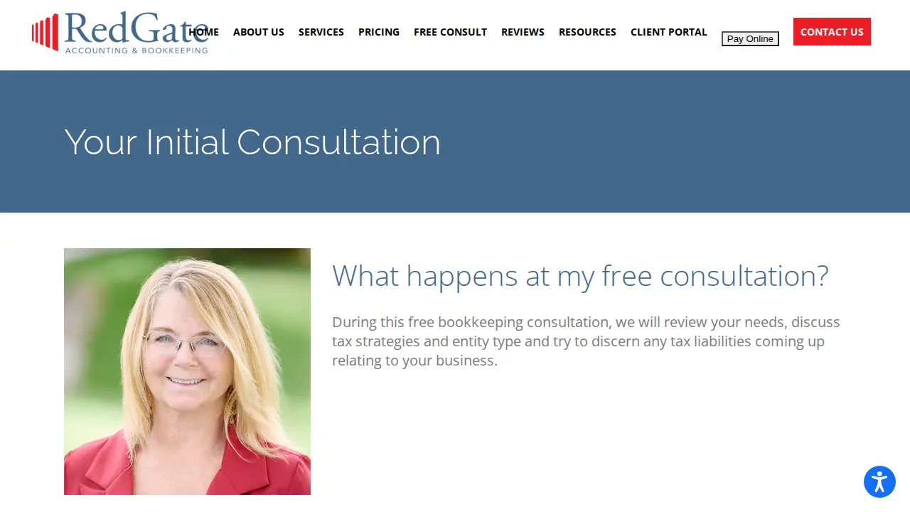 RedGate Accounting and Bookkeeping page