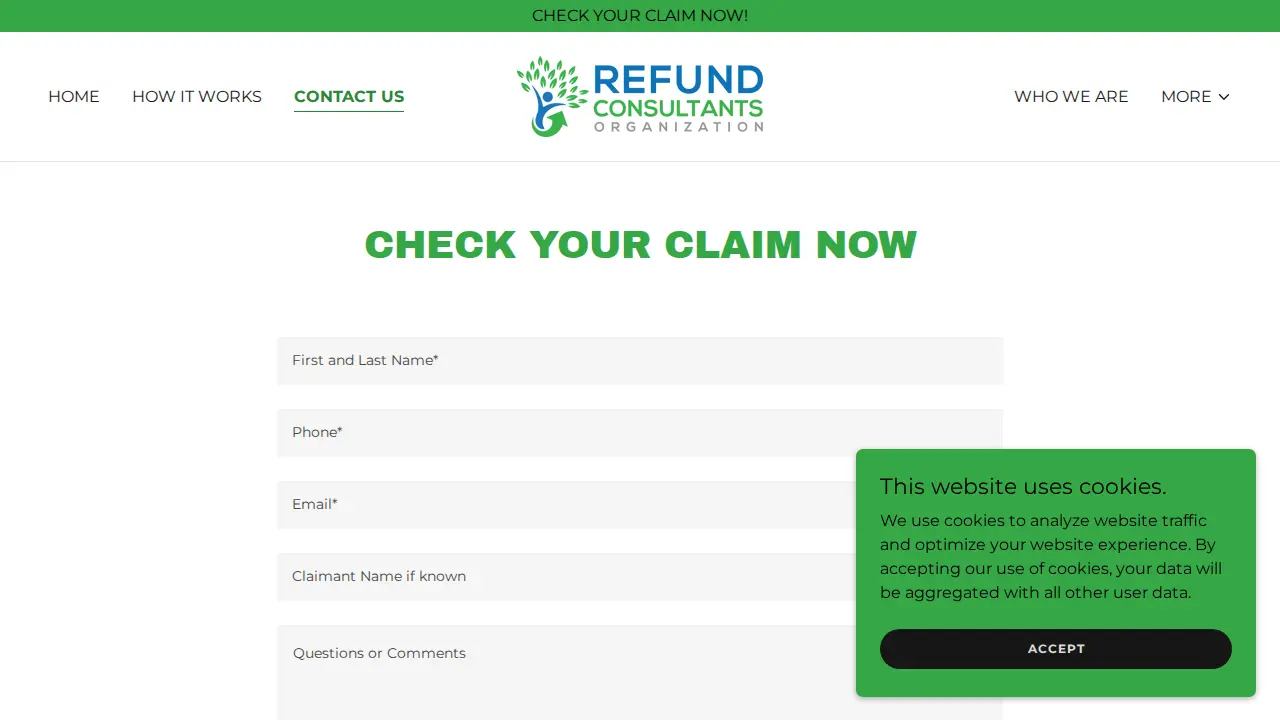 Refund Consultants Organization page