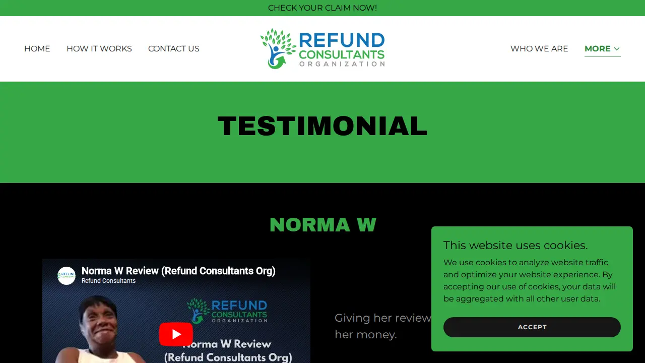 Refund Consultants Organization page