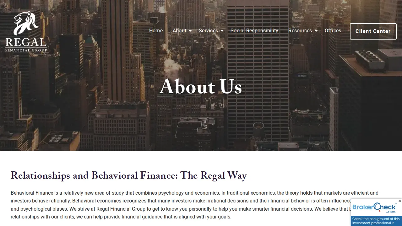 Regal Financial Group page